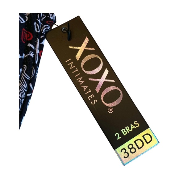 XOXO Two Bras  38DD in Red and a Fun Graphic Print on Black. NWT - Picture 7 of 7